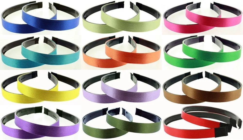 

30pcs 15mm Satin Ribbon Lined plastic Black Headband with Teeth Headwear Headdress