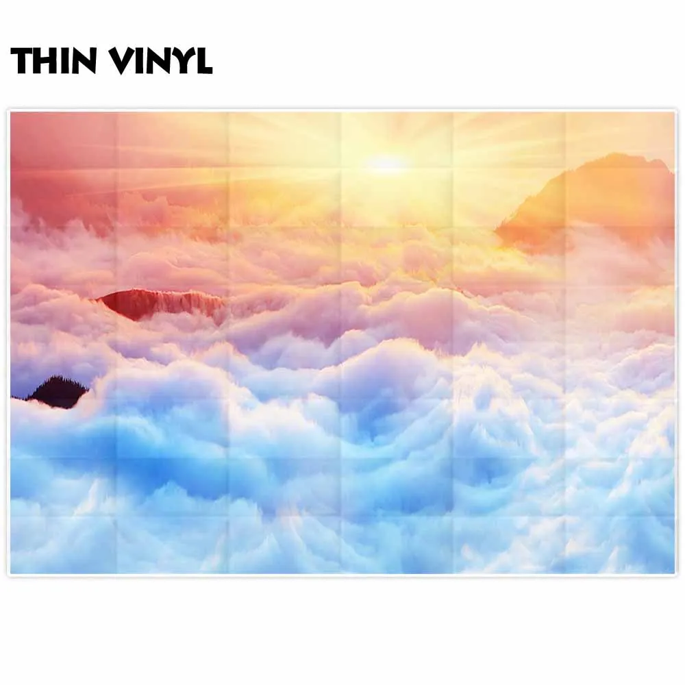 Allenjoy – arrière-plan de photographie professionnelle, magnifique aube au-dessus de la mer, brouillard, dessus de montagne, magnifique arrière-plan pour séance photo