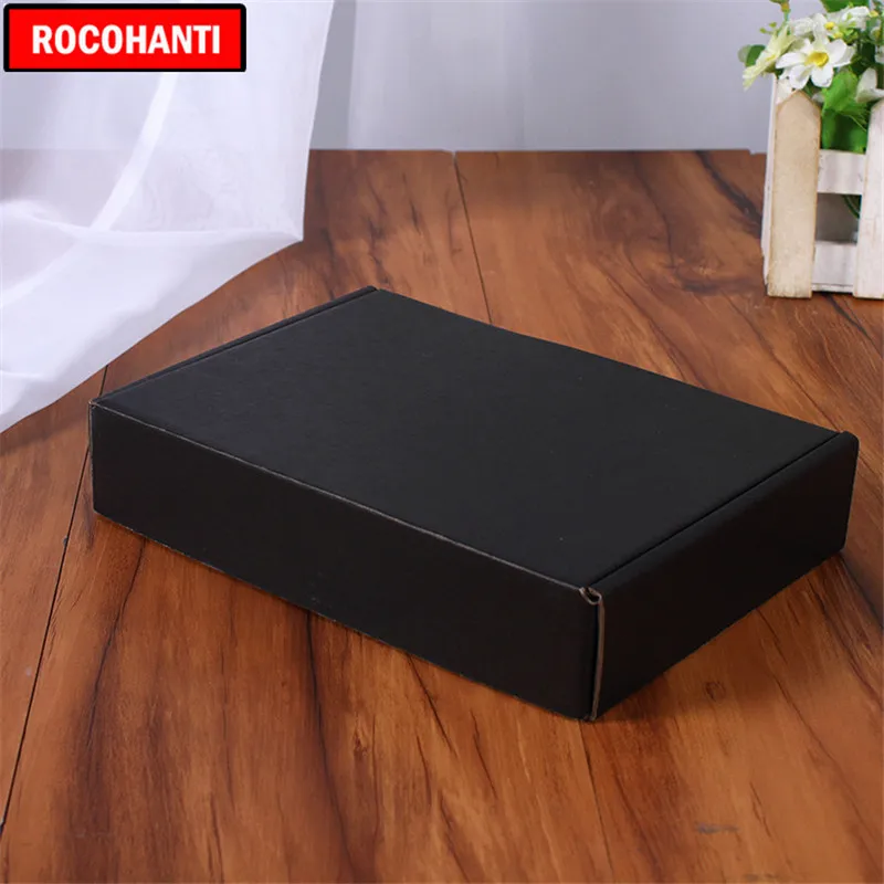 100X Custom Logo Printed Corrugated Cardboard Paper Black Shipping Mailing Box Gift Packing Boxes