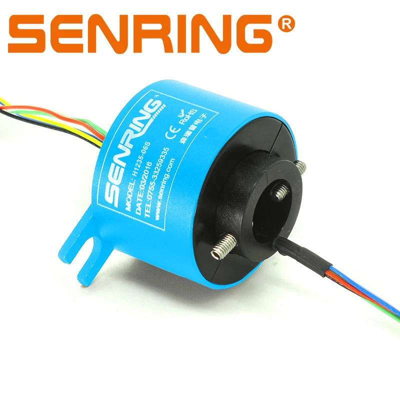 

Electric Slip Ring Through Hole Sliprings with Hole Bore 12.7mm OD Size 35mm for 6 12 Circuits 2A Signal Rotary Union