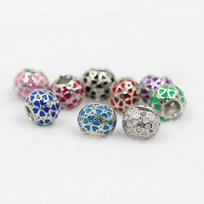 9 * 12mm hollow ball loose beads Tibetan silver alloy drip cherry 5mm Beads for European Charm bracelet DIY jewelry accessories