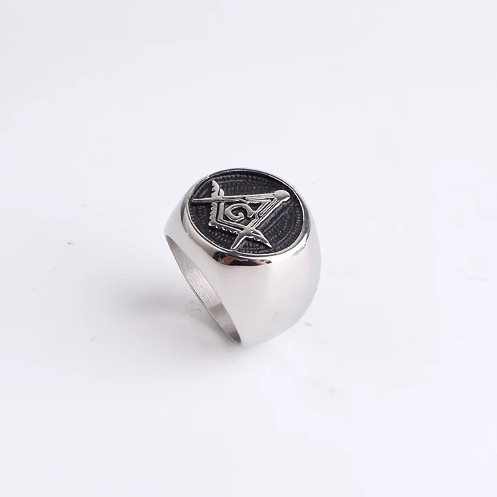 Domineering masonic ring casting Punk Gothic free Mason Stainless Steel finger rings for men wholesale
