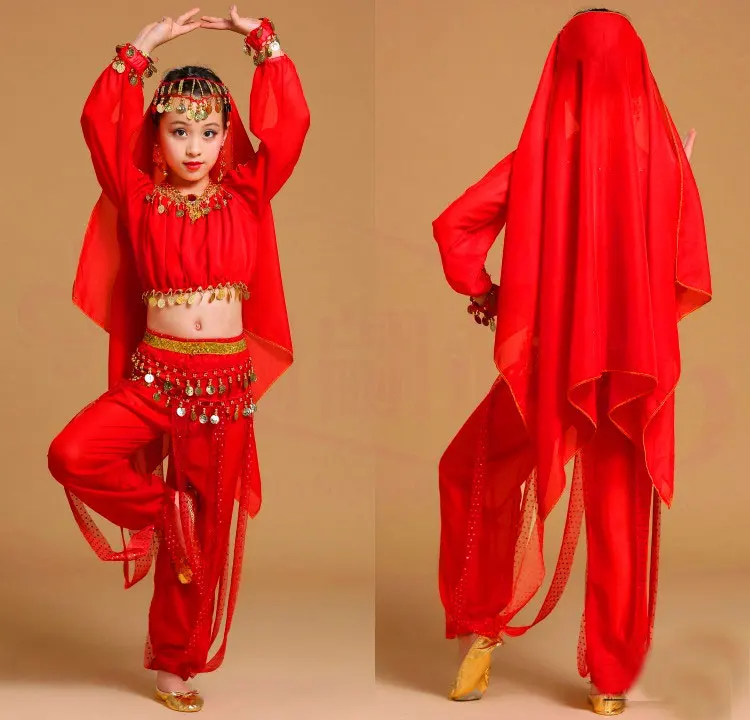 Girls Belly Dance Dancing Costume Set Kids Indian Dance Performance Children Bellydance Competition Girl Egypt Dance Costume