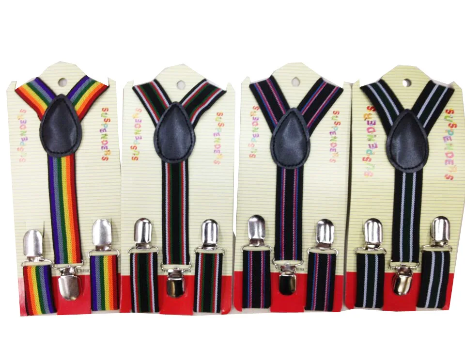 Free Shipping 2021 New Fashion Unisex Adjustable Clip-on Y-back Rainbow Striped Suspenders Mens