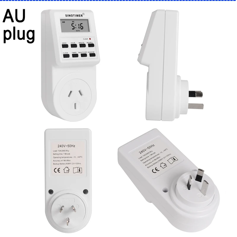 EU UK US FR BR Plug Digital Weekly Programmable Electrical Wall Plug-in Power Socket Timer Switch Outlet Time Clock 220V 110V AC