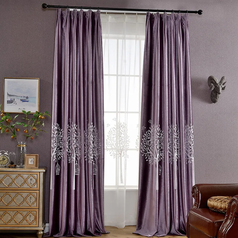 

High Quality Italian Velvet Embroidered Curtain Europe Style Tulle Curtains For Living Room Volie Screens Cortinados De Quarto