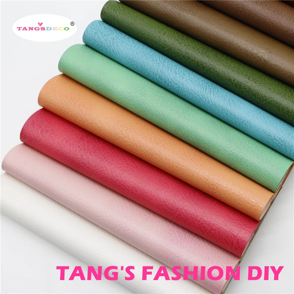 12pcs---20X22CM High Quality NEW DIY Embossed Overlap Color Synthetic Faux PU Leather