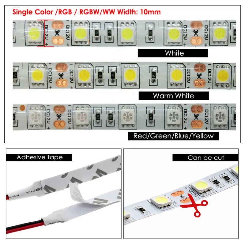 5-15M 5050 ED strip with PIR infrared motion sensor detector light switch+power 5M 10M 15M Meter Set  New