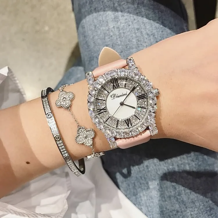 Reloj de cuarzo con correa de cuero para mujer, accesorio de marca superior de lujo, con carcasa de latón, a escala romana, 2019