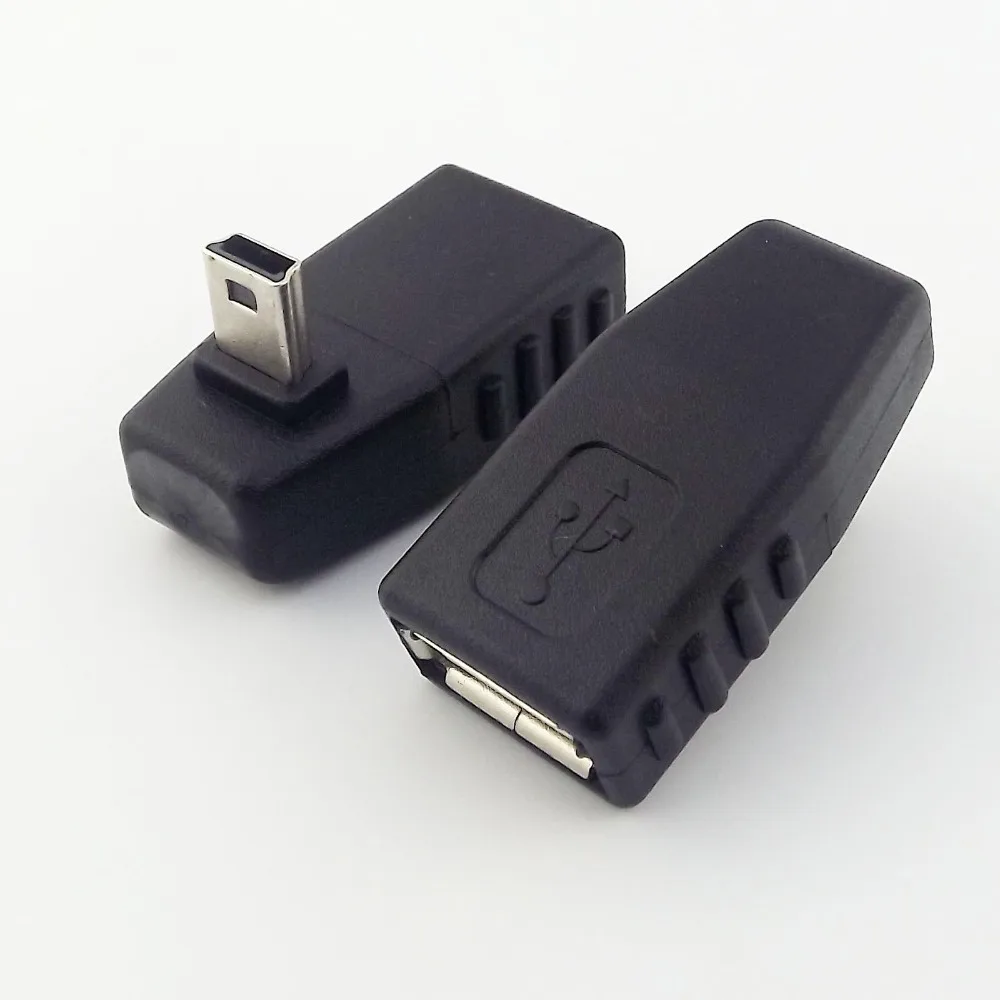 Mini USB de 5 pines B macho A USB 2,0 A hembra, adaptador de puerto OTG, 1 unidad