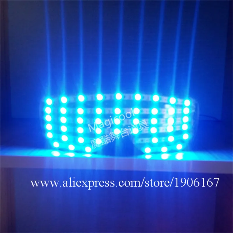 

Blue Led Luminous Party glasses LED Growing Lighting Up Halloween Christmas Funny Glasses For Nightclub DJ Bar Stage Show