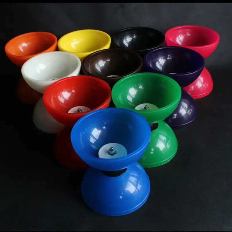 10 Colors Fixed and Not Rotating 0 Bearing Kongzhu 128mm(D) 140mm(H) 240g Set Packing Juggling Diabolo/Sticks/Strings/Bag