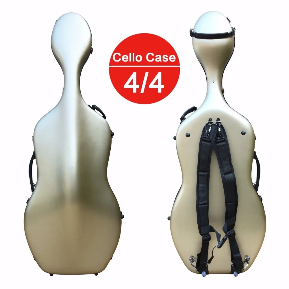 Yinfente gold  Cello Case 4/4 Carbon Fiber Composite Material Light/Strong 3.6KG