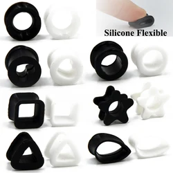 PAIR Silicone Flexible Ear Flesh Tunnel Solft Gauge Plugs Piercing Stretcher Expander Hollow Ear Skin Earrings Expander Jewelry