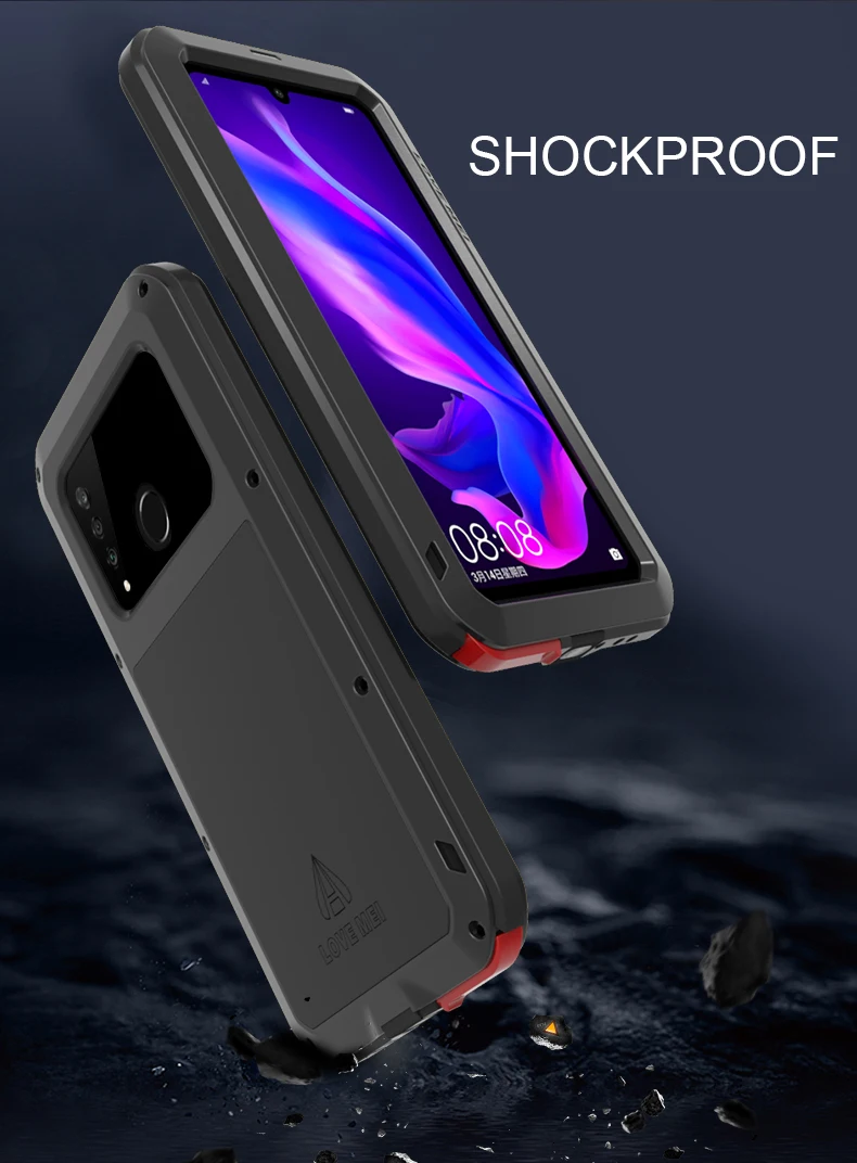 

LOVE MEI Metal Waterproof Case For Huawei P50 P40 P30 P20 Pro Lite Shockproof Cover For Huawei Mate 40 30 Pro Cover Capa