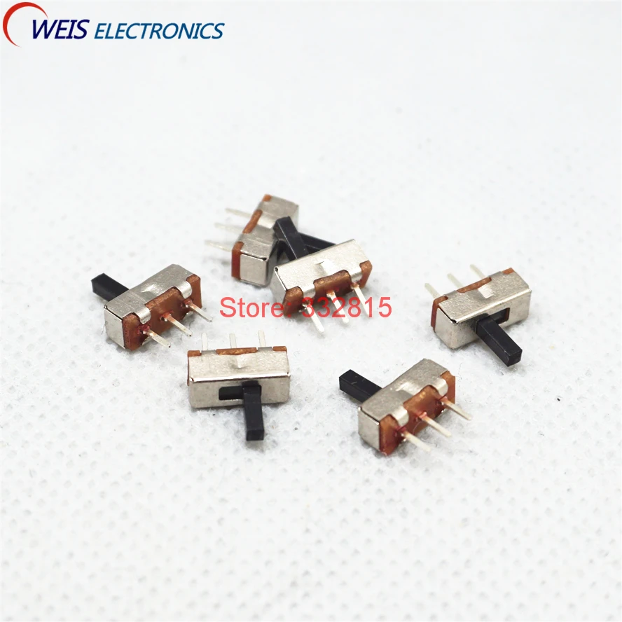 100PCS SS12D00 SS-12D00 4MM 1P2T Toggle Switch Interruptor On-Off Mini 1 Way 2 Band Slide PCB Mount
