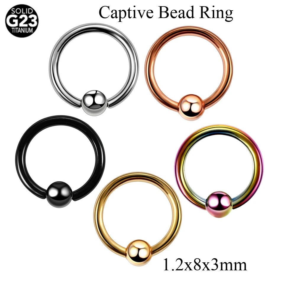1PC G23 Titanium Nose Lip Ear Cartilage Tragus Piercing Eyebrow Horseshoe Rings Piercing Captive Bead Ring Sexy Piercing Jewelry