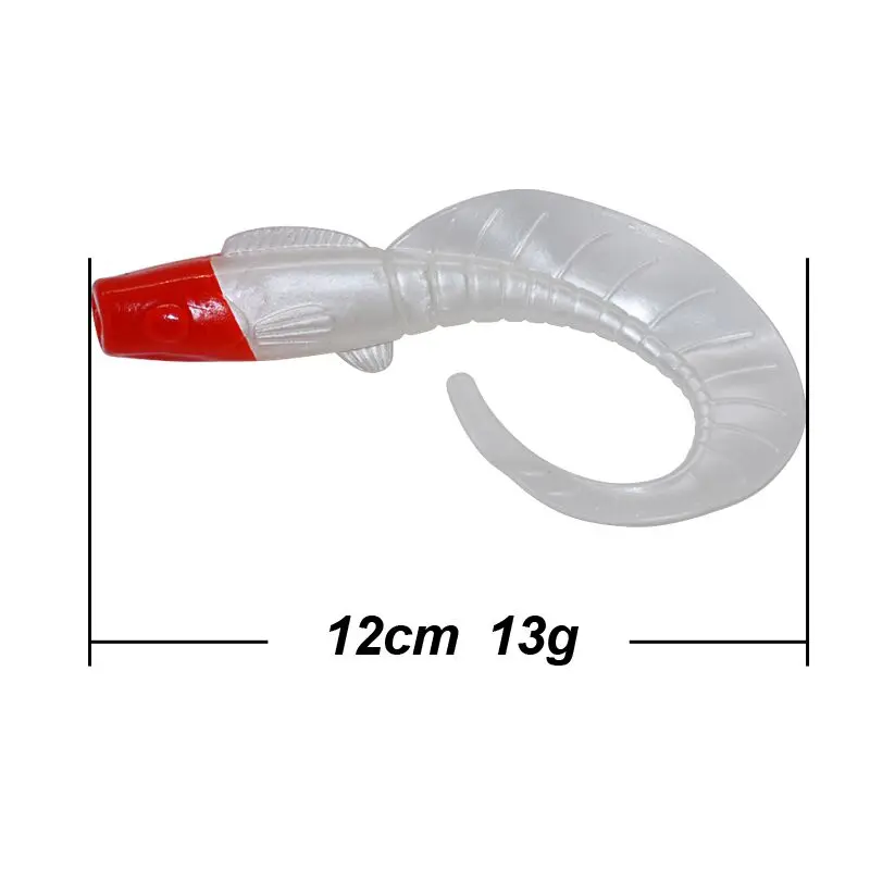 BASSKING 4Pcs 120mm 13g Soft Fishing Lure Single T- tail Silicone Bait Isca Artificial Para Pesca Leurre Peche Fishing Wobblers