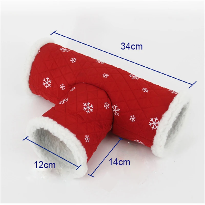 Mini Hamster Squirrel Three Tunnel Toy Keep warm Tube Hedgehog Chinchilla House Cave Small Animal Accessories Pet Supplies view 4
