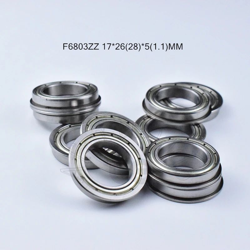 

F6803zz 17*26(28)*5(1.1)MM 10pieces 6803 Flange bearing metal sealed ABEC-5 chrome steel miniature bearings
