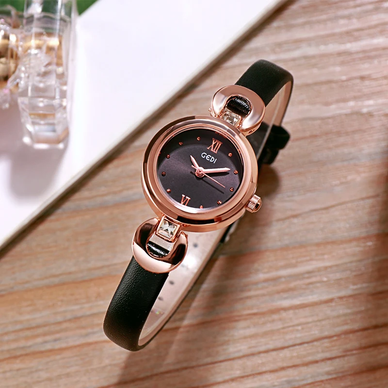 GEDI muñeca relojes de mujer de lujo mujer reloj de moda Montre Femme 2019 cuarzo reloj Relogio femenino 8 MM Ultra- delgado nuevo