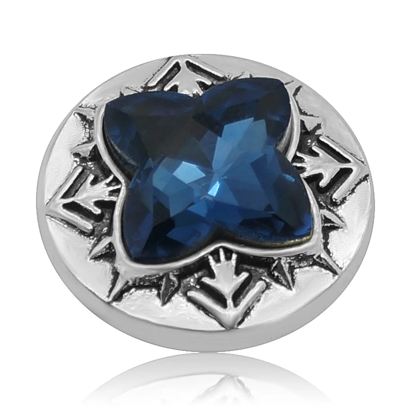 New KZ3128 Charming Multi-faceted Rhinestone Star Round 20MM snap buttons fit snap jewelry wholesale