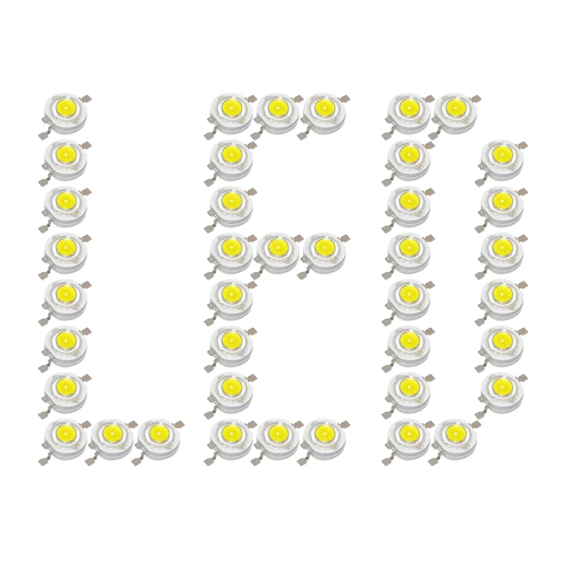 

100pcs/lot 1W High Power LED Chip SMD LED Light-Emitting Diode 100-110lm LED Light Bead For Downlight Spotlight White Blue Green