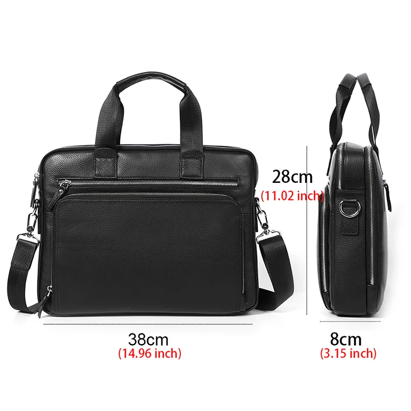 Large Men\'s Briefcase Genuine leather Satchel Bags Male 14 inch Laptop Bag Handbag Business Shoulder Bags Briefcase Men Bag