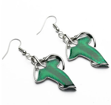 Pendientes de hojas de mago a la moda, pendientes colgantes de hojas de elfo, regalo de seguidor, joyería de películas al por mayor