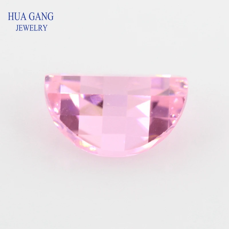 Pink Ingots Shape Cubic Zirconia Brilliant Cut Loose CZ Stone Synthetic Gems Beads For Jewelry 5x7mm-7x9mm