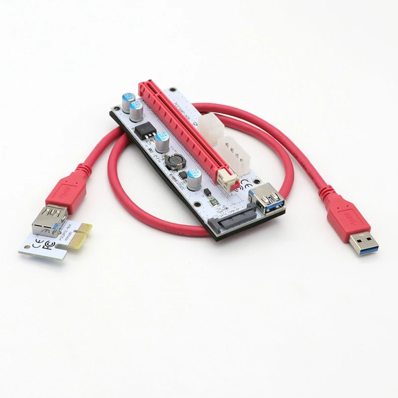 

60 см VER008S PCI-E 1X до 16X расширитель 008S PCIE карта расширения с 4pin 6pin SATA интерфейс питания для ETH BTC компьютера сервера P