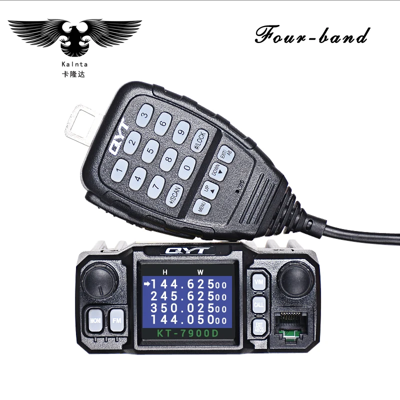 

QYT KT-7900D 25W Quad Band Mobile Radio Walkie Talkie 144/220/350/440MHZ 4 Bands FM Transceiver Two-way of QYT KT8900 Car Radio