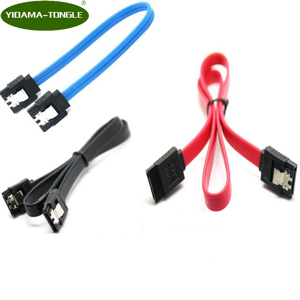 Super Speed 30CM 50CM Straight 90 Degree Angle 3.0 6GB/s SATA Cable Blue Red Black sataIII cables for SSD HD HDD