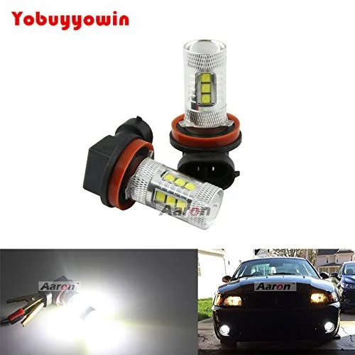 Lampada H8 H11 80W 16-Led Smd Cree chip led Branco 6500K Farol Neblina 12V-24V Efeito Branca