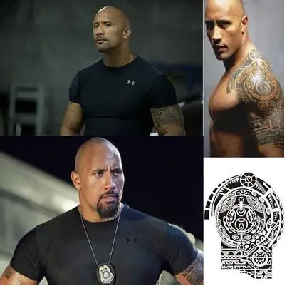 

Временная татуировка Dwayne The Rock Johnson, большой размер, водонепроницаемая Съемная татуировка на руку для мужчин, 1 шт.