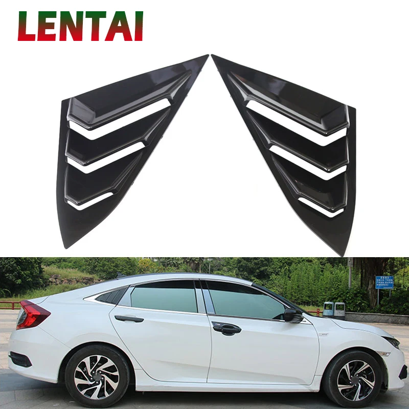 LENTAI Auto Car Window Side Air Outlet Carbon Fiber Stickers Styling For Honda Tenth Generation New Civic 2016-2017 Accessories