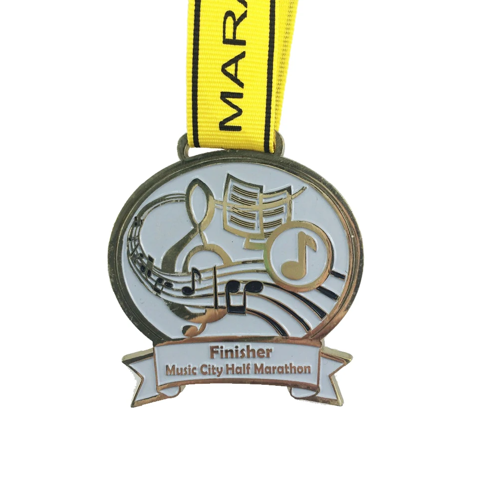 Gold/silver/bronze Finish in 2.5 Inches Diameter with Stock Lanyard Marathon Award Medal