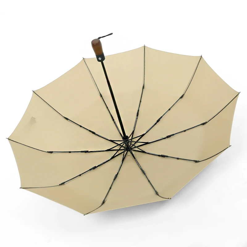 Automatic Folding Umbrella for Men and Women, Wind Resistant, Big Windproof Umbrellas, Black Coating, Parasol, Auto, Luxury, 10K