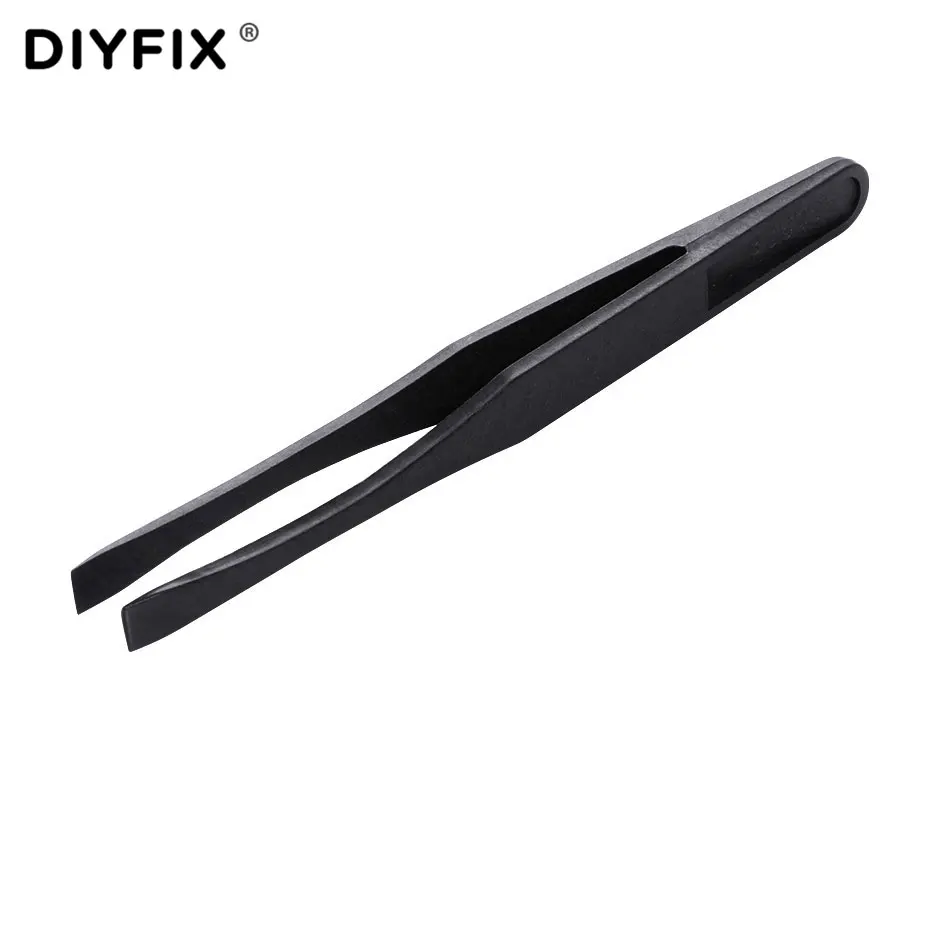 DIYFIX 8 w 1 czarny pęseta esd zestaw antystatyczne plastikowe pęsety elektroniczne kleszcze