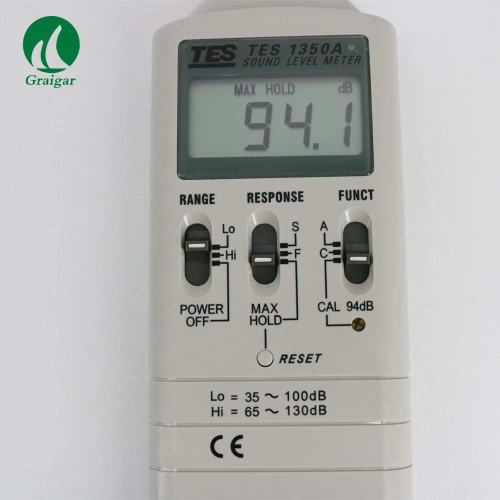 TES-1350A Digital Sound Level Meter Sound Analyzer Frequency Range 31.5Hz to 8KHz