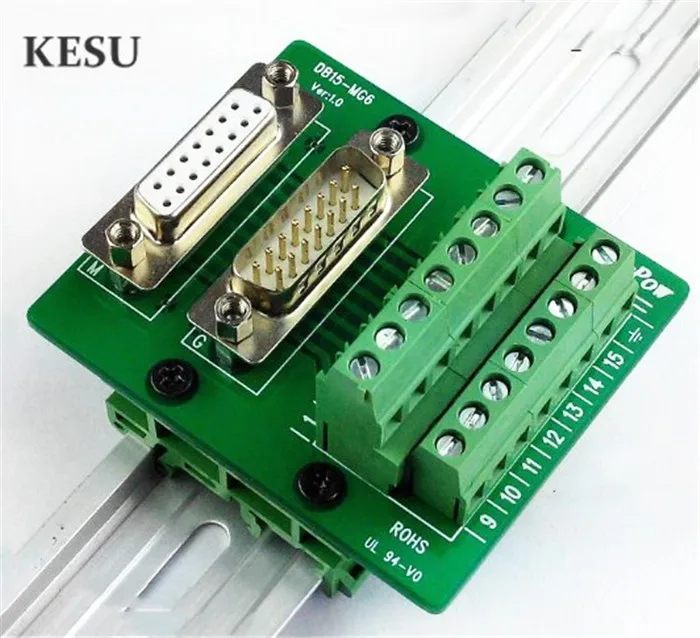 

Double DB15 15 pin 8PIN+7Pin Ports D-SUB female Male Terminal Breakout PCB Board Module Adapter Connector