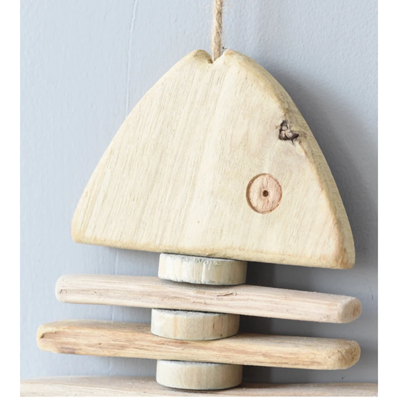 Scandinavian Hanging Decoration Vintage Wooden Crafts Fish Decorations Nordic Style Retro Home Stay Living Room Wall Art Decor