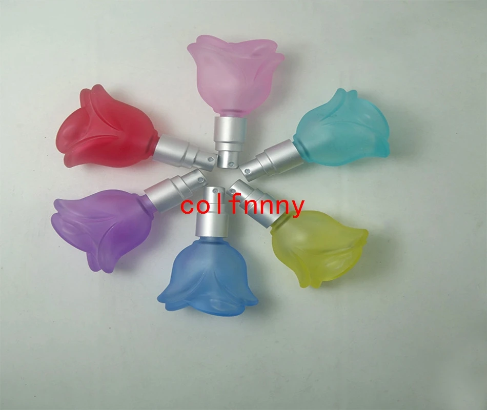 

Wholesale 300 pcs/lot Fast Shipping The Sleek and Stylish 15ML Frosted Rose Perfume Bottle Spray Bottle Points Bottling