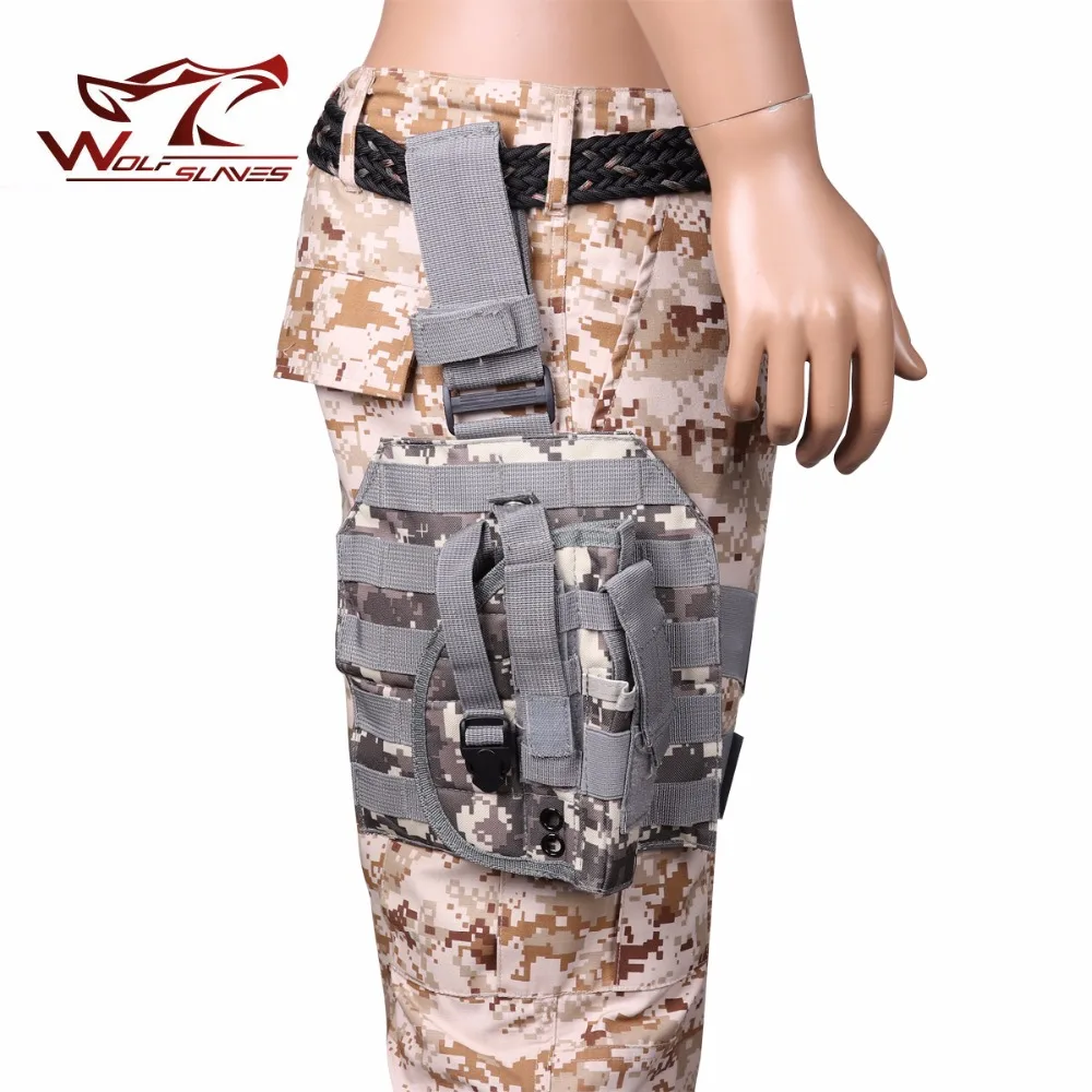 Molle Gun Case Adjustable Tactical Holster Puttee Thigh Leg PB 075 Pistol Airsoft Gun Holster Pouch with Magazine Pocket Bag