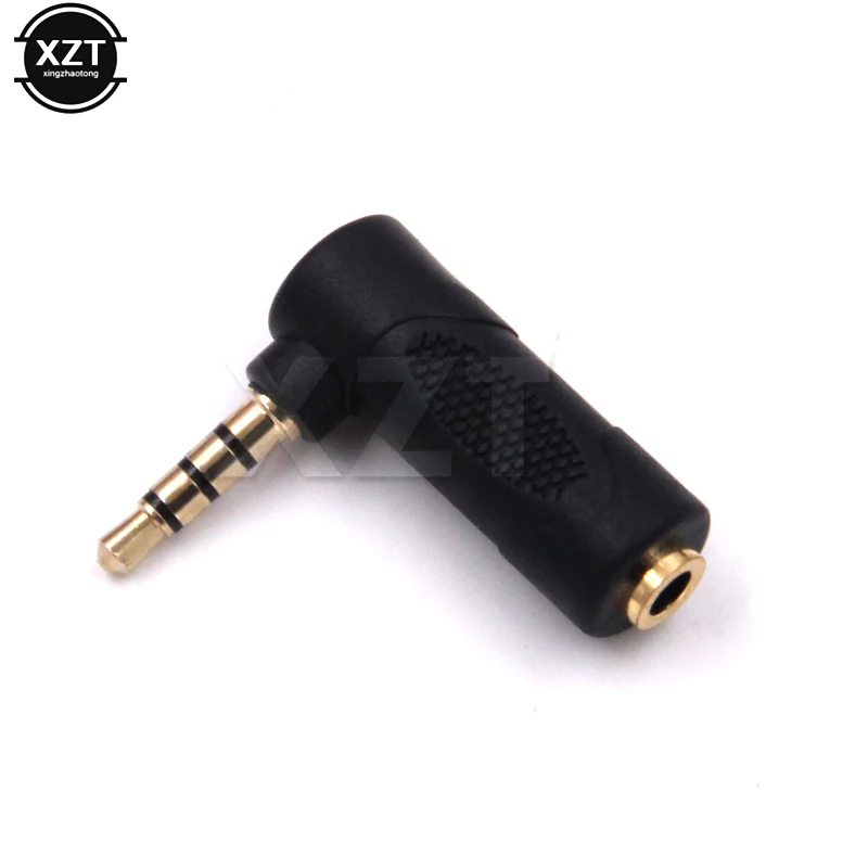 

90 Degree 4 Pole 3.5mm Male To 3 Pole 3.5mm Female Stereo L Shape aux Audio Connector Extender Headphone Jack Adapter Converter