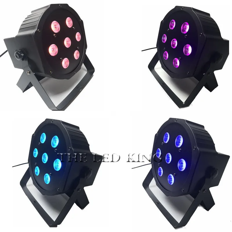 

4PCS Aluminum 7x12W RGBW 4IN LED Par 7x18W Lights RGBWA+UV 6in1 Led Lighting DMX512 Disco Lights Professional Stage dj Equipment