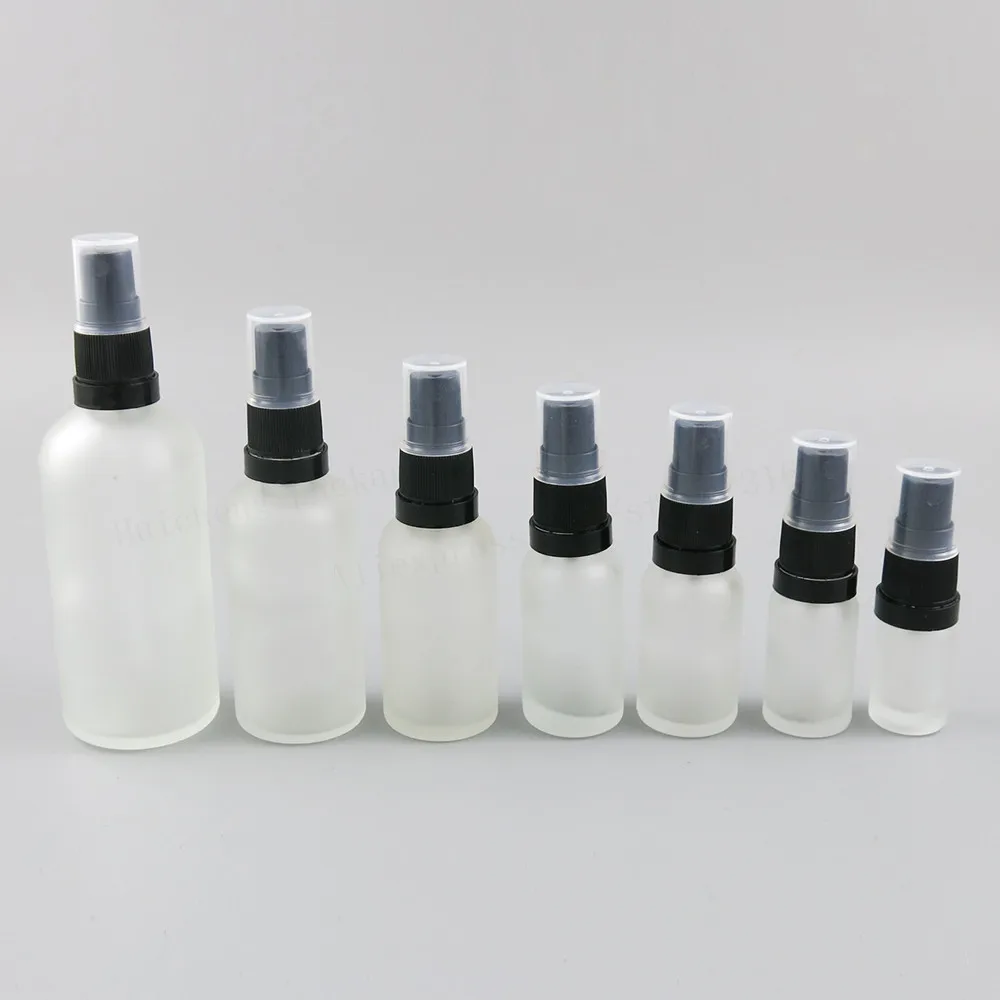 12 x 100ml 50ml 30ml 20ml 15ml 10ml 5ml Frost Clear Glass Spray Bottle  1oz 5/3oz  Glass Container With Fine Mist Sprayer