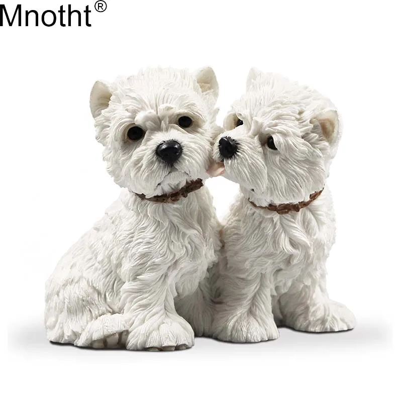 

Mnotht 1/6 West Highland Lovers Dog Model Resin Anmial Dog Scene Accessory Toy for Action Figure Collection Wedding Gift m3n