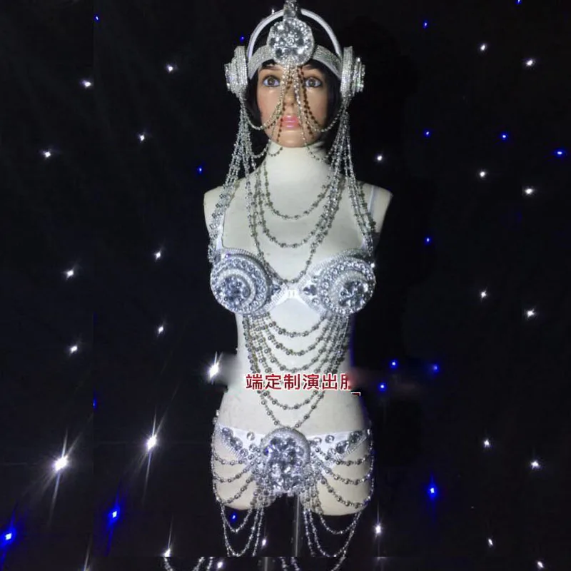 

Female Future Technology Space Exaggerated Headdress Stage Performance Props Nightclub Sexy GoGo Dance Team Ds Costume