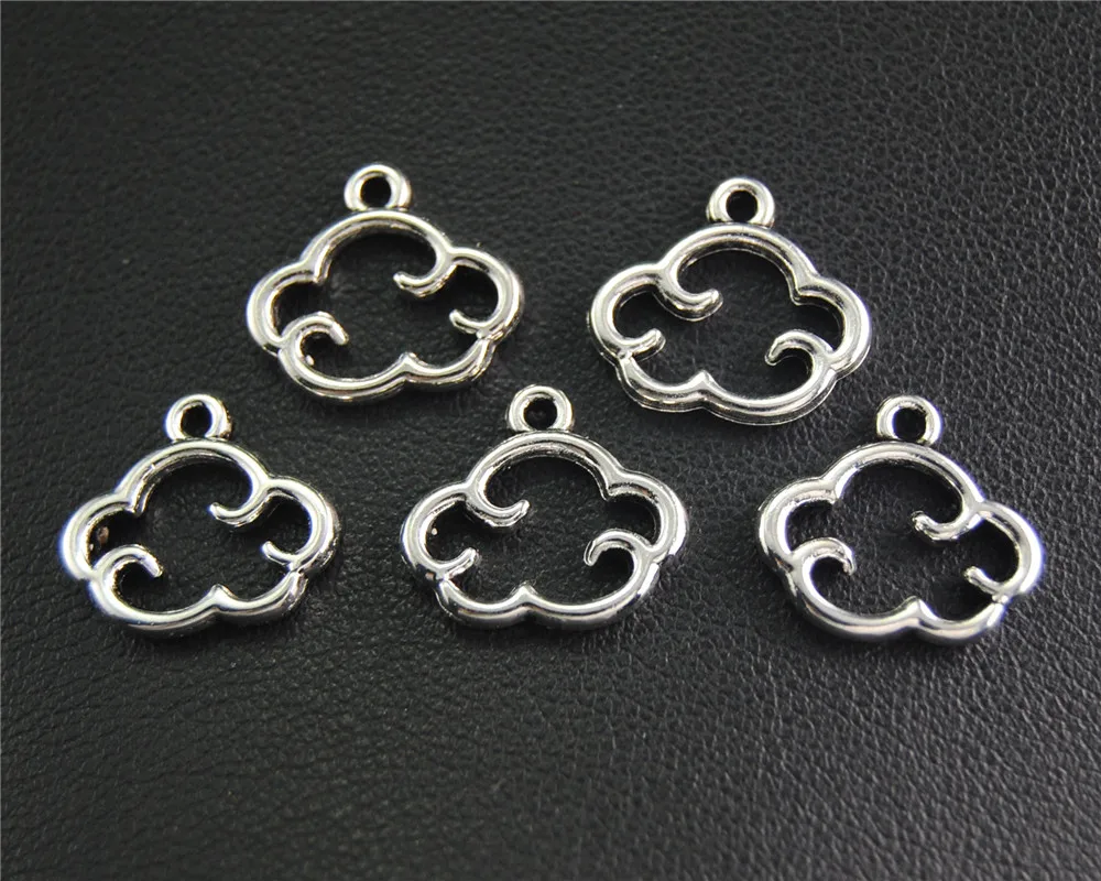 50pcs  Silver Color Sun And Cloud Charm Handmade Pendants Jewelry Findings  A2050/A2051